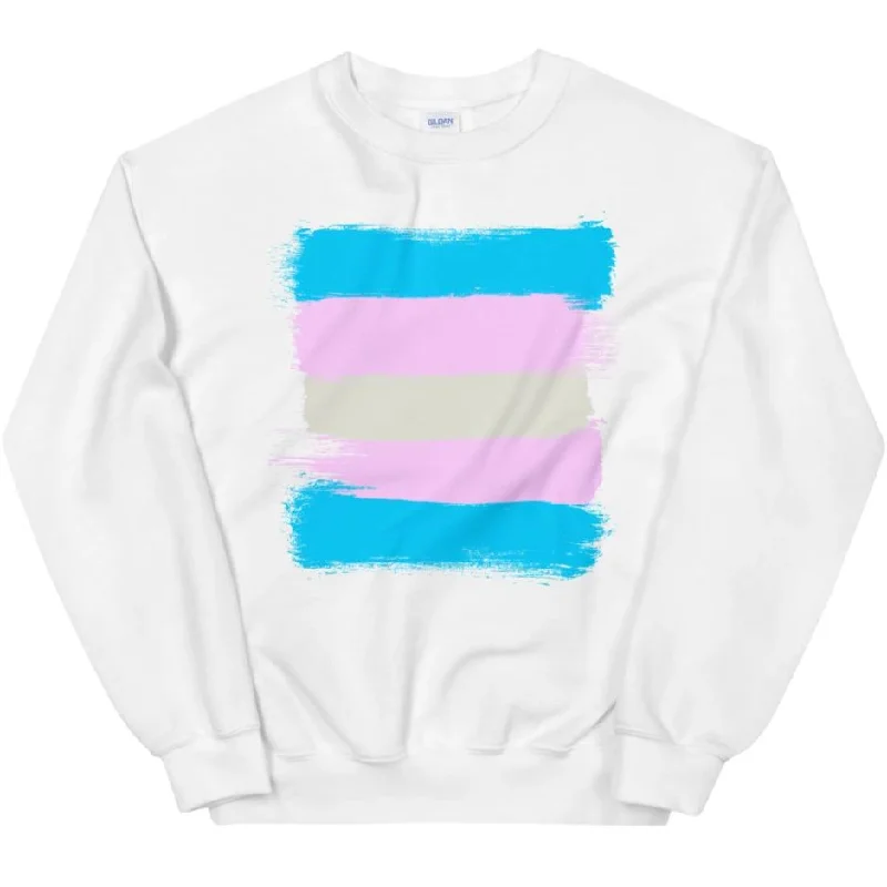 Women's Hooded Sweatshirts with Ribbed WaistTrans Flag -- Sweatshirt