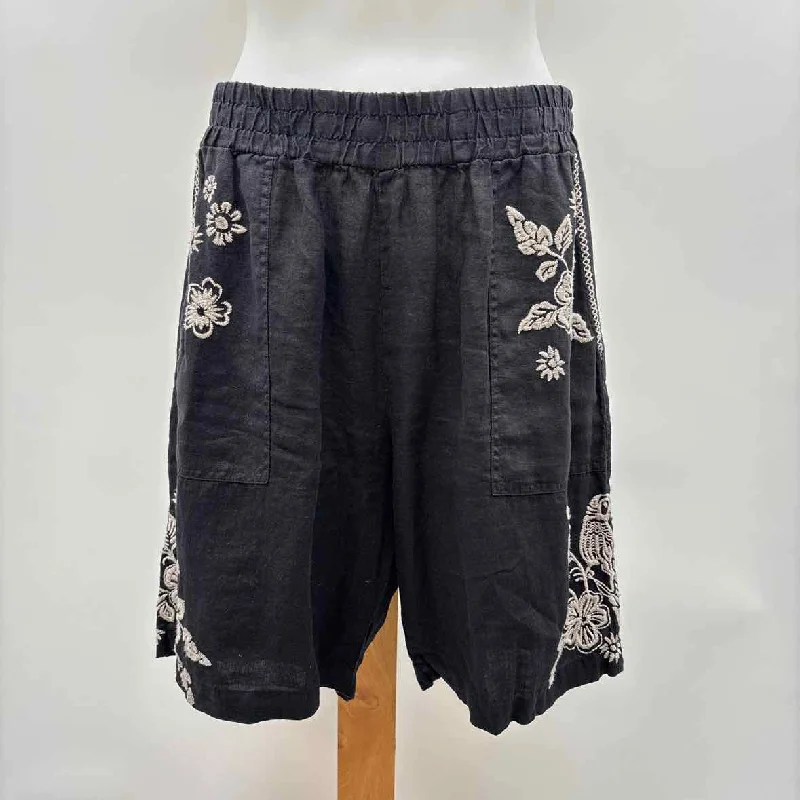 Women's CaprisJohnny Was Women's Size M Black Embroidered Shorts