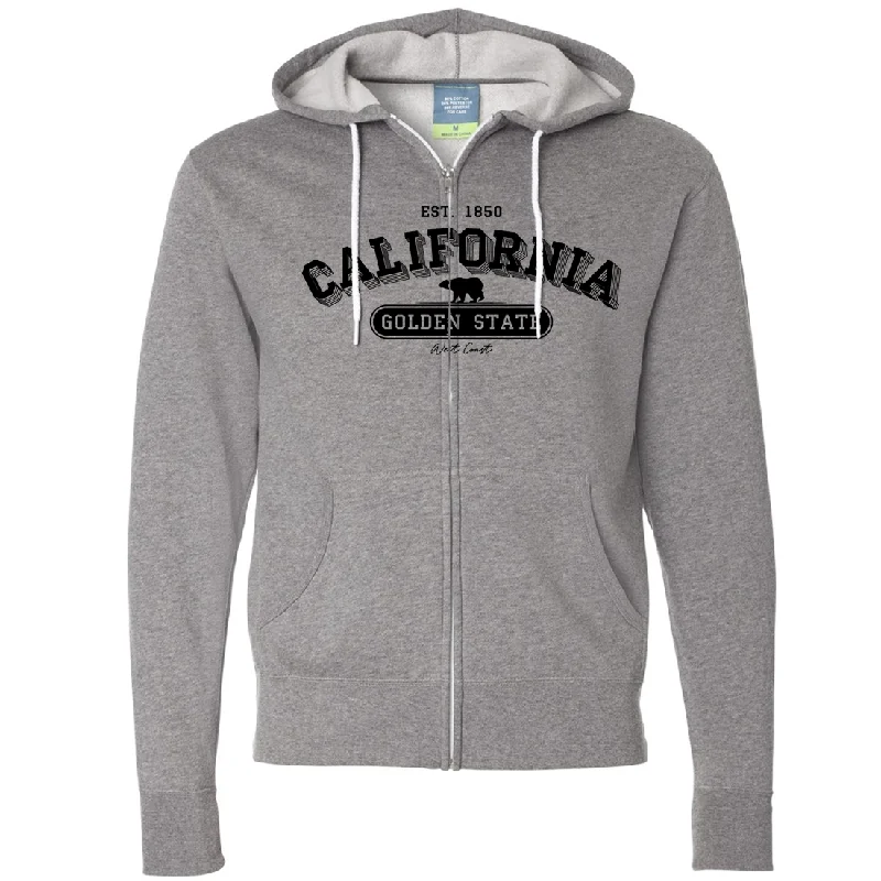 Women's Hooded Sweatshirts with Cotton LiningCalifornia Golden State 1850 Zip-Up Hoodie