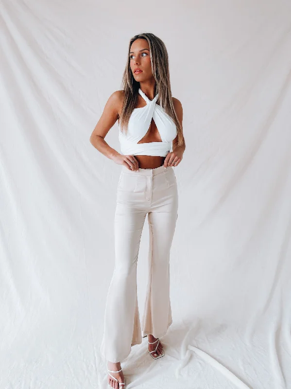 Women's Jodhpurs with Lapel CollarRESTOCKED: Maleena High Waisted Silk Bottoms