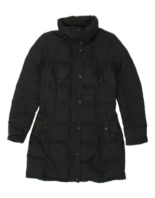 Women's Coats with CollarTOMMY HILFIGER Womens Padded Coat UK 10 Small Black Nylon