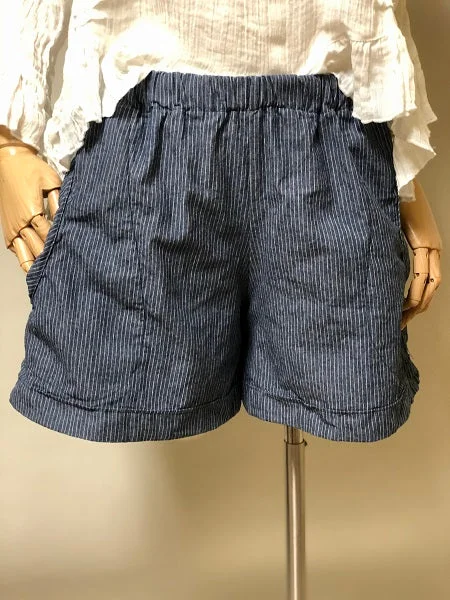 Women's Jodhpurs with Square CollarPaper Bag Short Denim