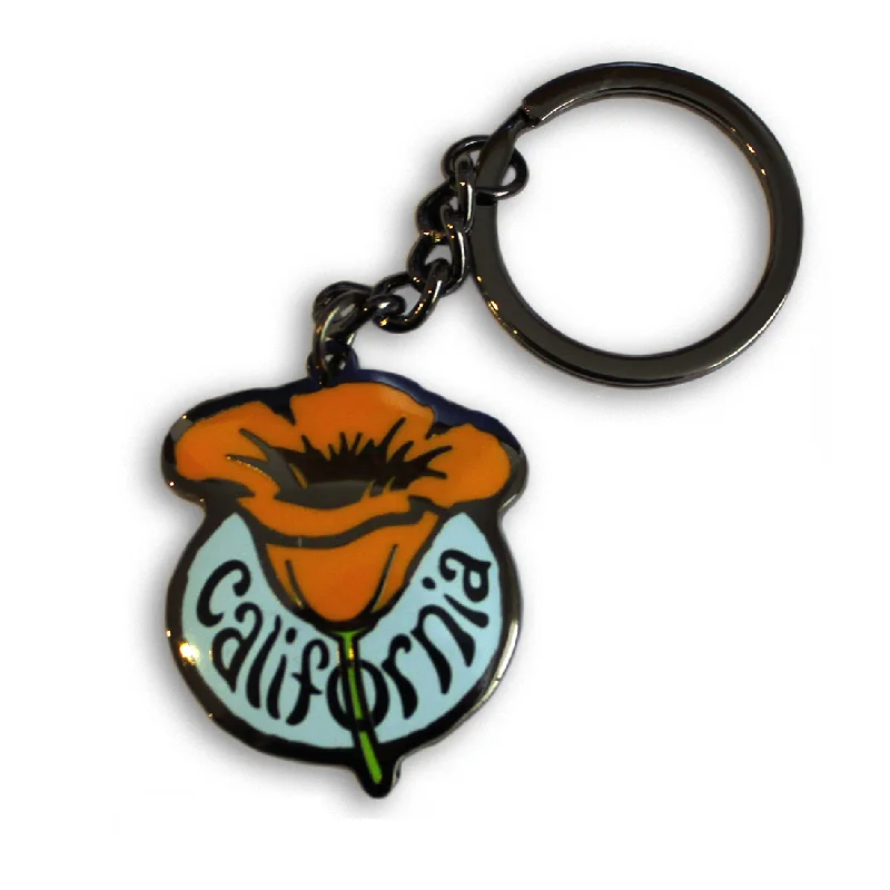 Women's Hooded Sweatshirts with Soft FabricCalifornia Single Poppy Keychain