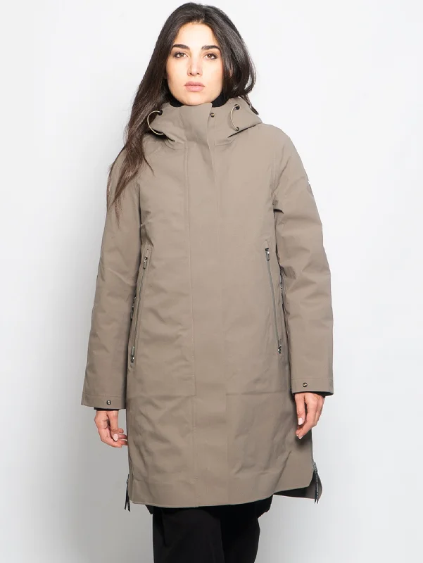 Women's Coats with Fur Trimmed PocketsParka Tre in Uno Donna Planck Fango