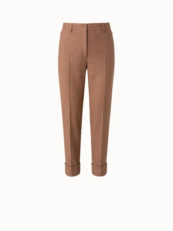 Women's Jodhpurs with Notched CollarTapered Wool Stretch Flannel Pants