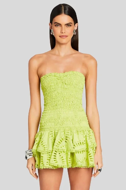 Women's Mandarin-Neck DressesGetaway Fun Eyelet Strapless Mini Dress