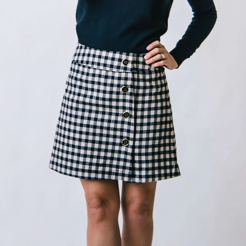 Women's Keyhole Collar DressesFlannel Mini Skirt