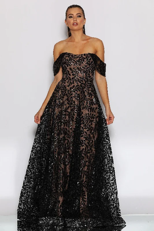 Women's Off-Shoulder DressesGemma Gown - Black/Nude