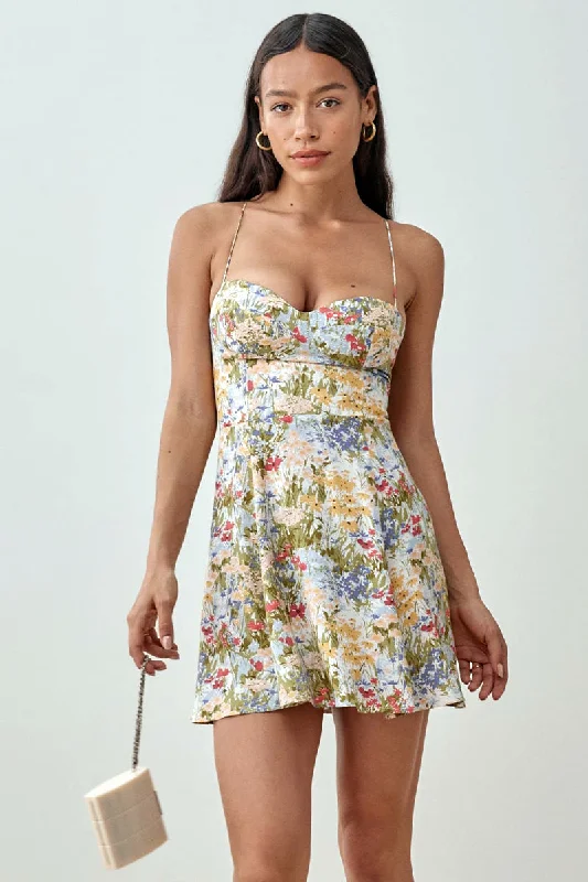 Women's Collarless DressesSeason Favorite Floral Print Mini Dress