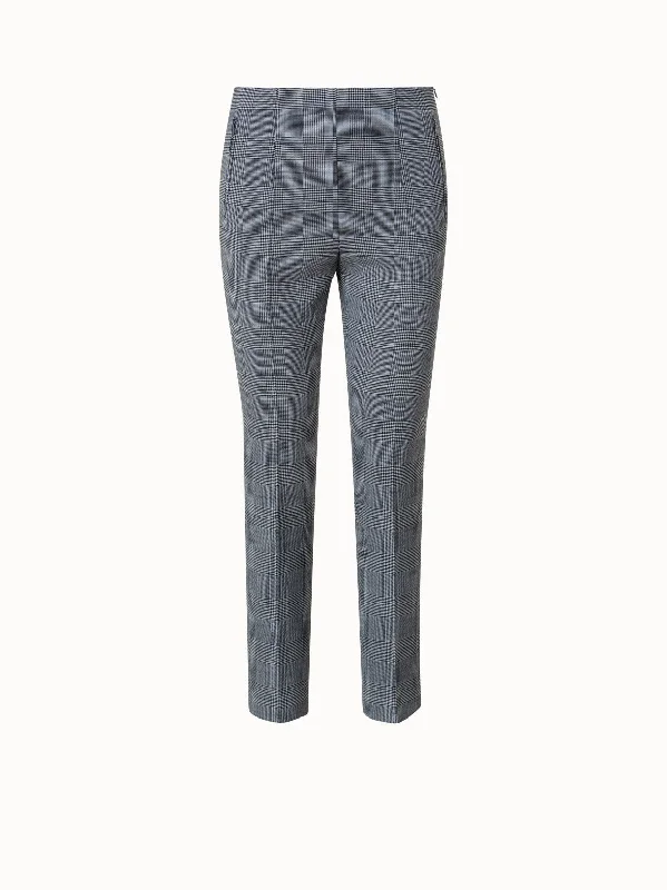 Women's Jodhpurs with Lapel CollarChecked Wool Double-Face Slim Pants