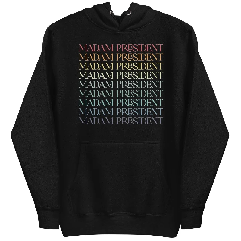 Women's Hooded Sweatshirts with Plaid LiningRetro Madam President -- Hoodie