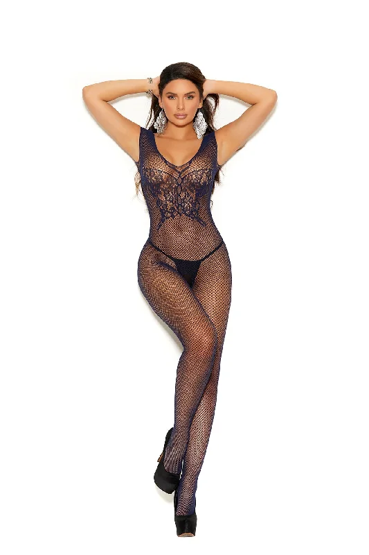 women's pajamas for travelstretch lace bodysuitsElegant Moments Fishnet Bodystocking With Butterfly Design And Open Crotch EM12071