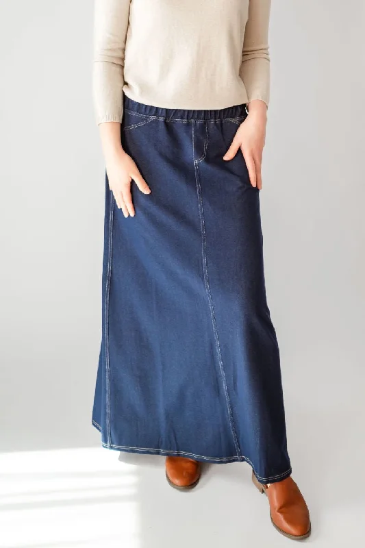 Women's Fashionable SkirtsCaroline Knit Maxi Skirt in Navy