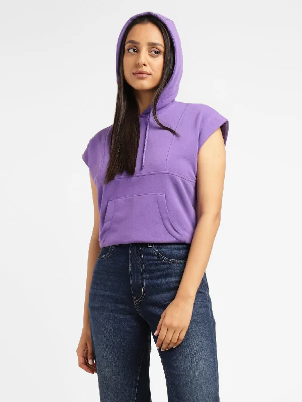 Women's Hooded Sweatshirts with Tight WaistLevi's x Deepika Padukone Solid Purple Hooded Sweatshirt