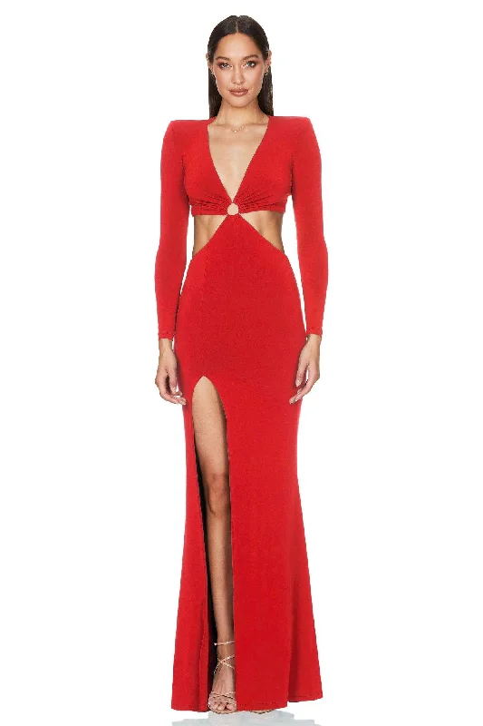 Women's Empire Waist DressesNookie Riley Ring Cut Out Gown - Red