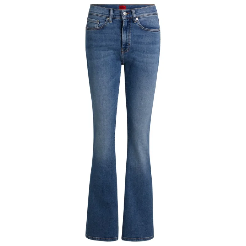 Women's Jodhpurs with Square NeckSkinny-fit flared jeans in blue super-stretch denim