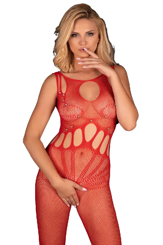 women's pajamas with a snug fithigh-support sports bras for crossfitCorsetti Amahil Red Bodystocking