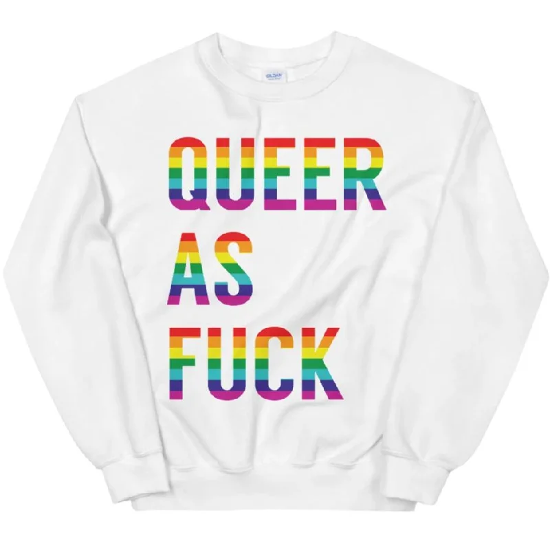 Women's Hooded Sweatshirts with Striped LiningQueer As Fuck -- Sweatshirt