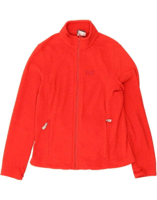 Women's Coats with Fur Trimmed CollarJACK WOLFSKIN Womens Fleece Jacket UK 16 Large Orange Polyester