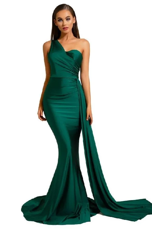 Women's Mandarin Collar DressesPortia & Scarlett PS6321 Gown - Emerald Green