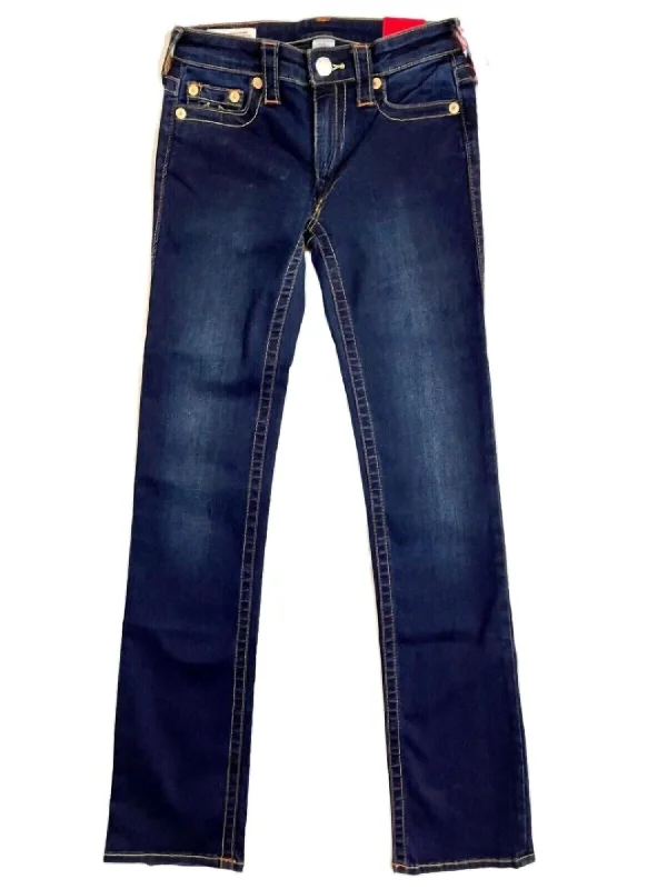 Women's Cropped PantsWomen's Billie Straight Leg Minimal Abrasion Low Rise Jeans In Blue