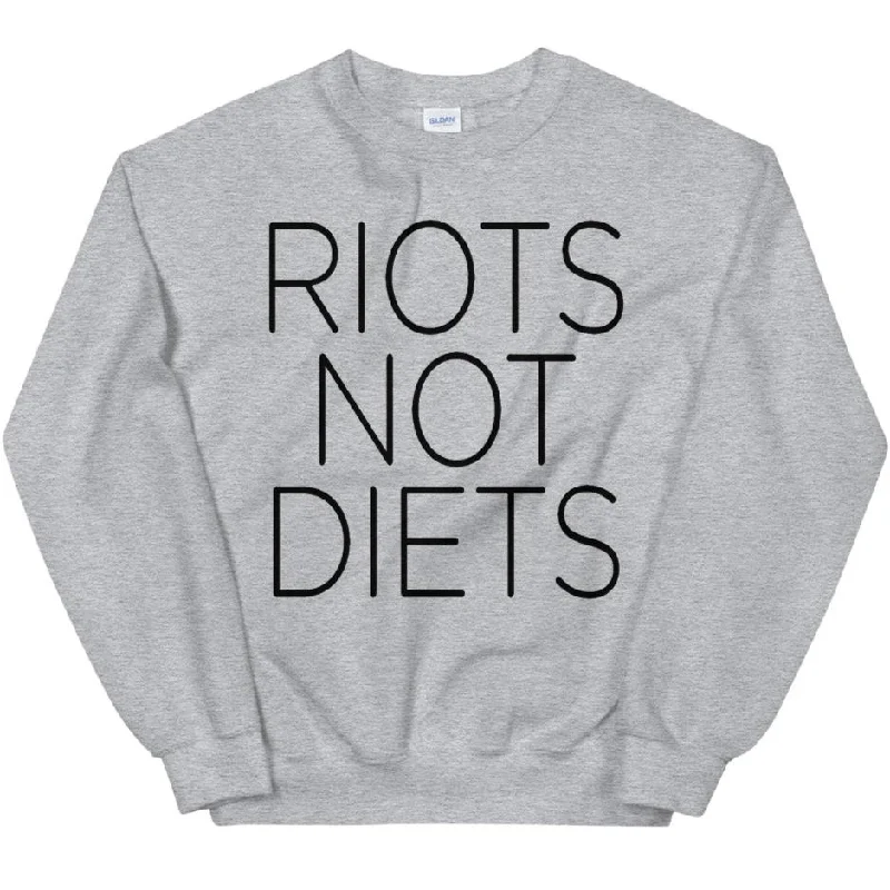 Women's Hooded Sweatshirts with ThumbholesRiots Not Diets -- Sweatshirt