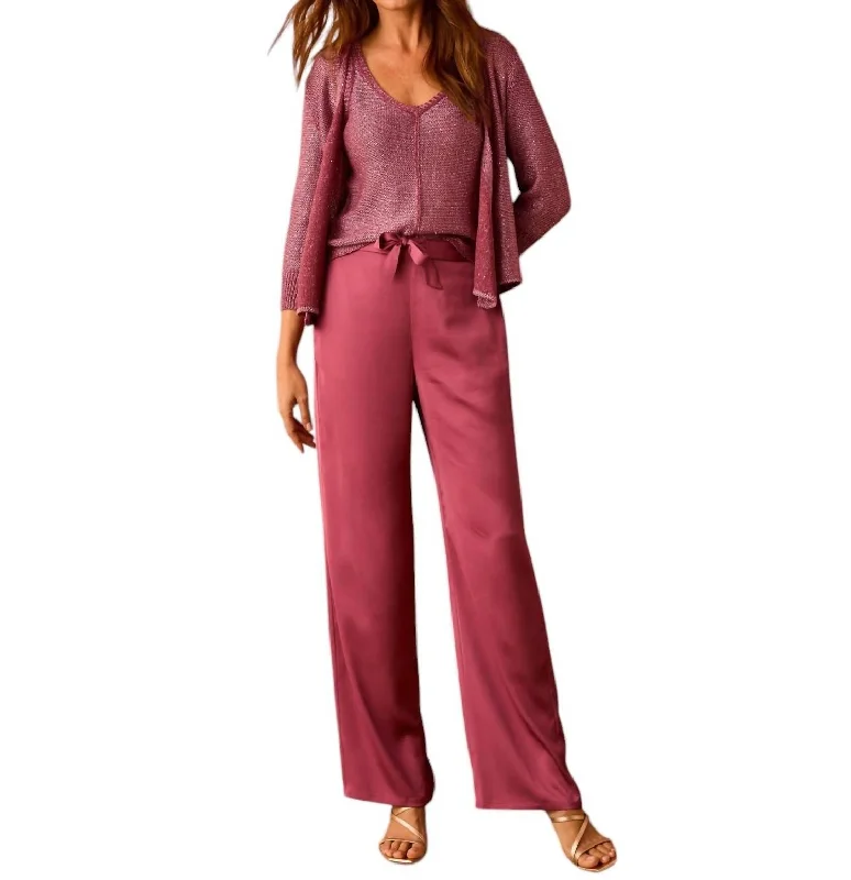 Women's Tapered PantsCrepe Wide Leg Pant In Terra