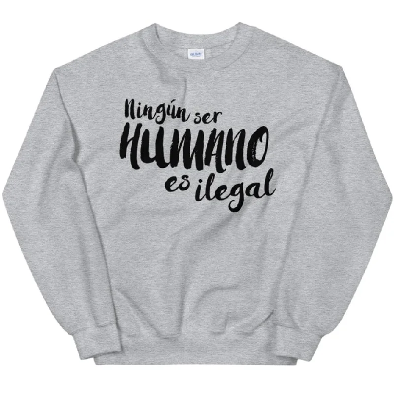 Women's Hooded Sweatshirts with Houndstooth LiningNingún Ser Humano Es Ilegal -- Sweatshirt