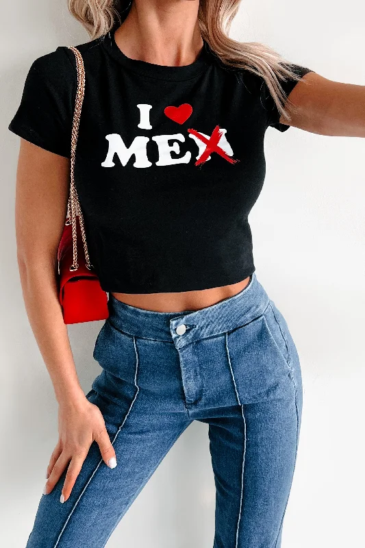 Women's Jumpsuits with High Waist"I Love Me" Graphic Tee (Black)