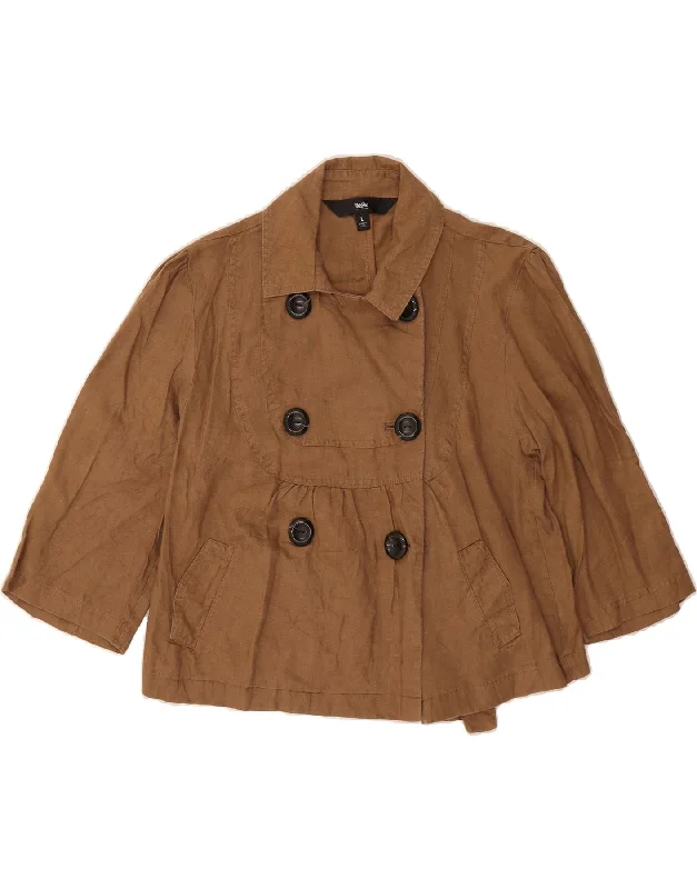 Women's Blazer CoatsMOSSIMO Womens Pea Coat UK 14 Large Brown Linen