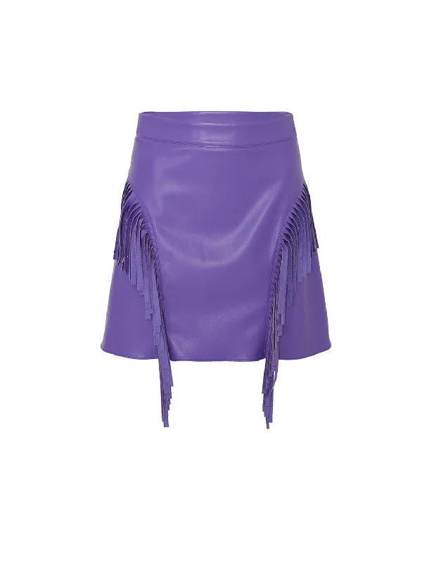 Women's Square Hem SkirtsFringe Faux Suede Mini Skirt