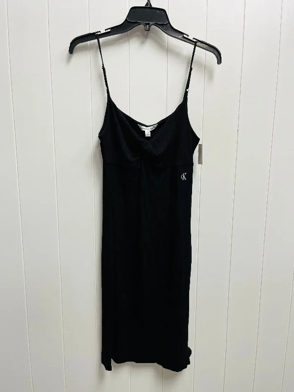 Women's Narrow Collar DressesBlack Dress Casual Short Calvin Klein, Size Xl