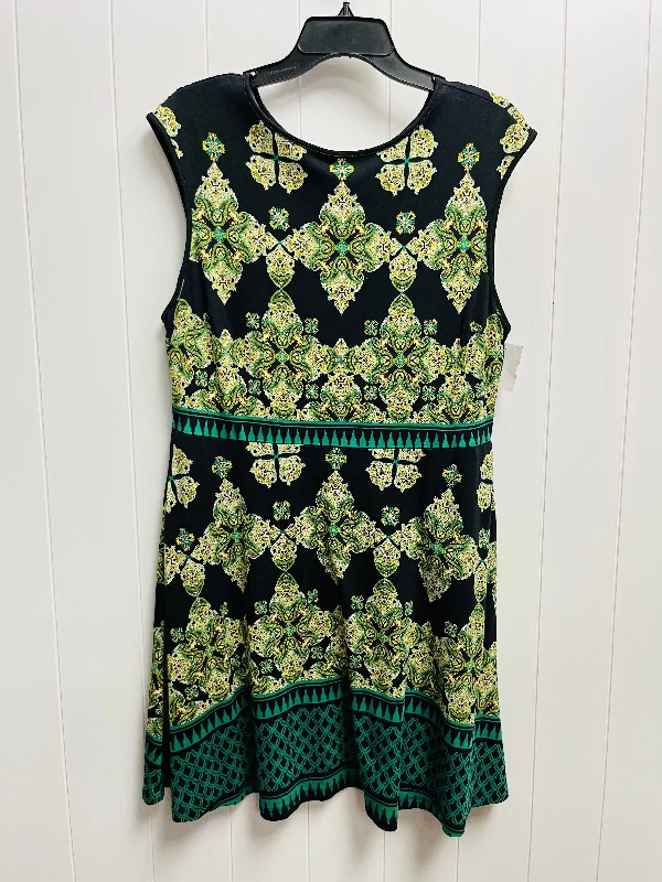 Women's V-Neck DressesBlack & Green Dress Work New York And Co, Size Xl