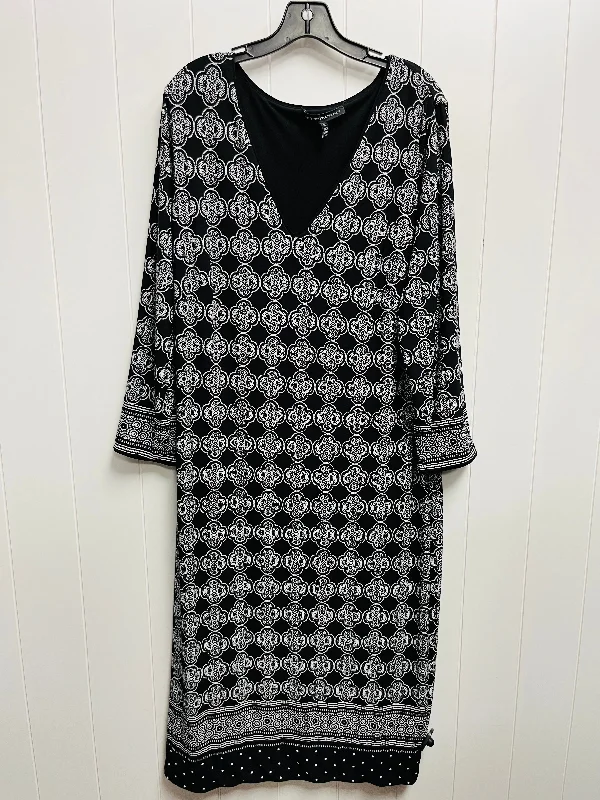 Women's Narrow Collar DressesBlack & White Dress Work White House Black Market, Size Xl