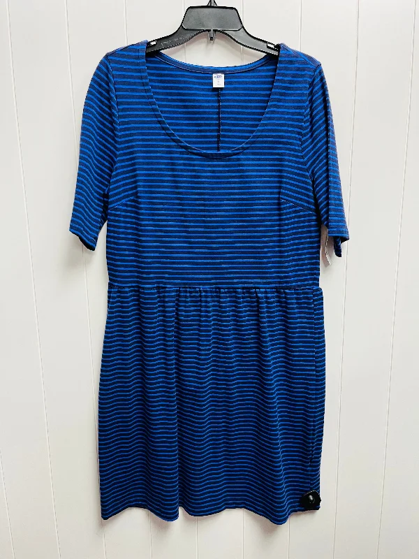 Women's U-Shaped Collar DressesBlue Dress Casual Short Old Navy, Size Xl