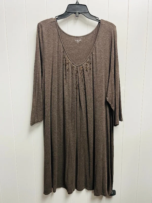 Women's Low-Neck DressesBrown Dress Casual Short Eileen Fisher, Size 2x