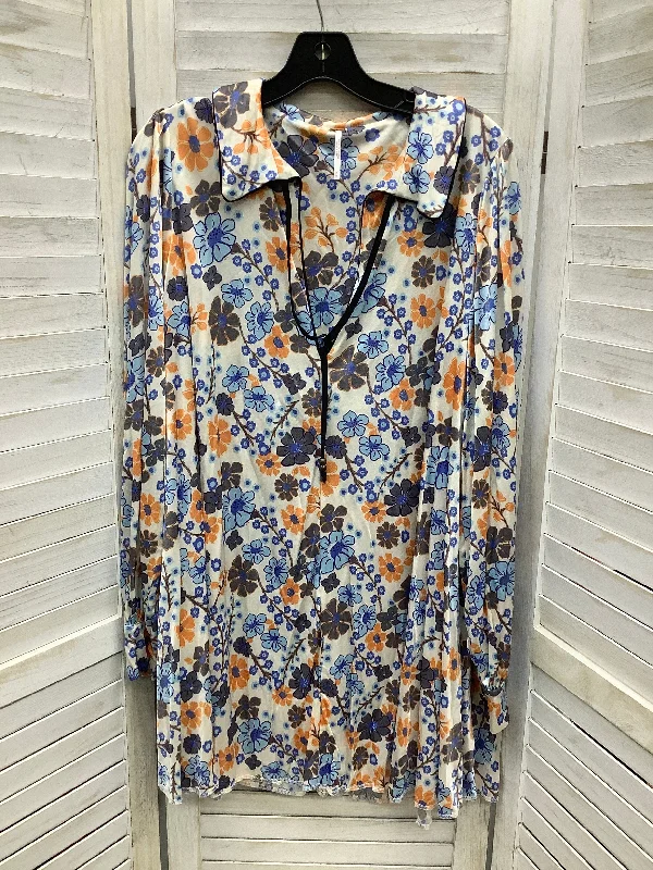 Women's Notched Collar DressesFloral Print Dress Casual Short Free People, Size M