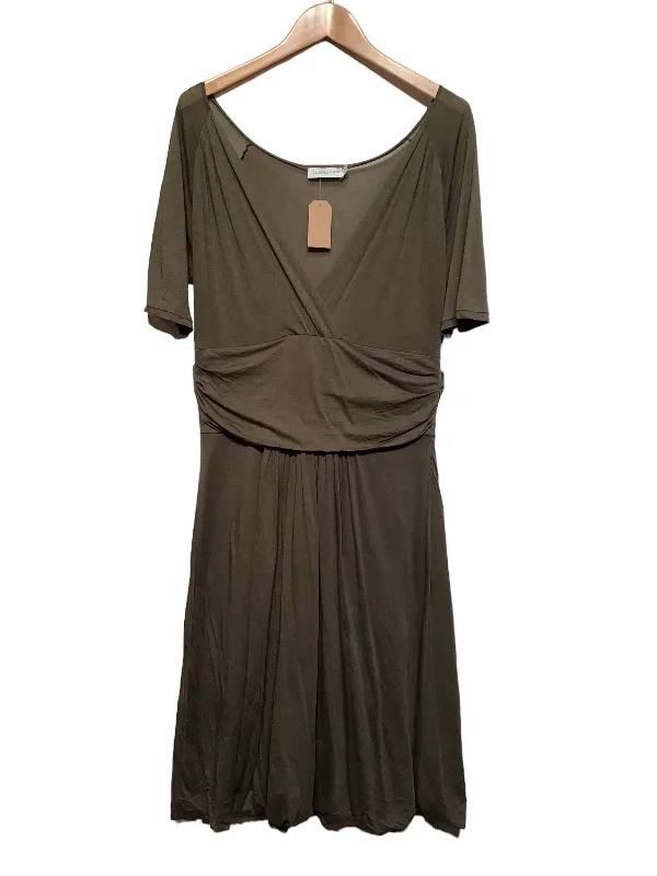 Women's Mandarin-Neck DressesTurnover Khaki Dress (Size XL)