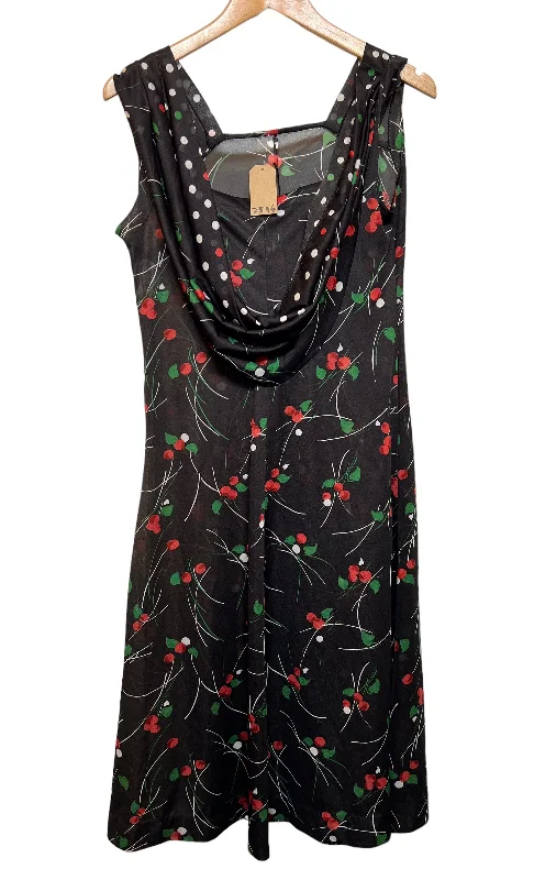 Women's Keyhole-Neck DressesWomen’s Flower Patterned Black Dress (Size L)