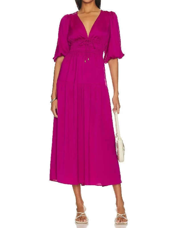 Women's Sweetheart-Back DressesSafira Midi Dress In Berry