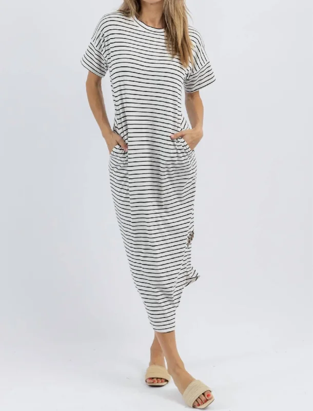 Women's Shift DressesSundazed Stripe Midi Dress In White