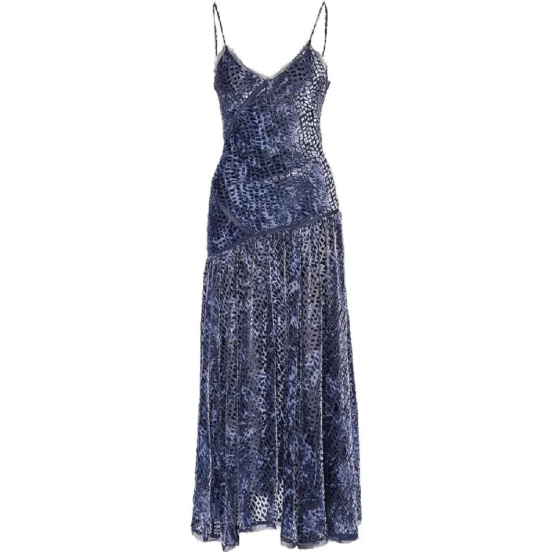 Women's Mandarin Collar DressesUlla Johnson Women's Elodie Blue Marine Velvet Midi Dress