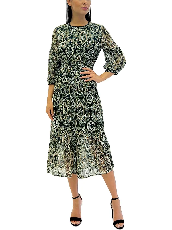 Women's Keyhole-Neck DressesWomens Paisley Long Midi Dress