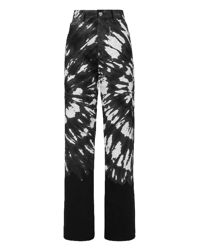 Women's Jodhpurs with Short LengthDenim Super Loose Fit Tie dye