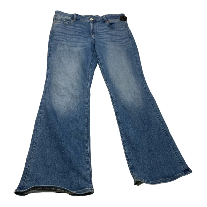 Women's Jodhpurs with Asymmetrical HemJeans Boot Cut By American Eagle In Blue Denim, Size: 16