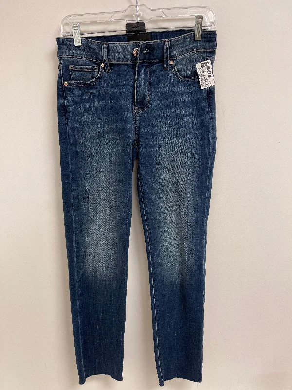 Women's Jodhpurs with Shirt CollarJeans Straight By White House Black Market In Blue Denim, Size: 2