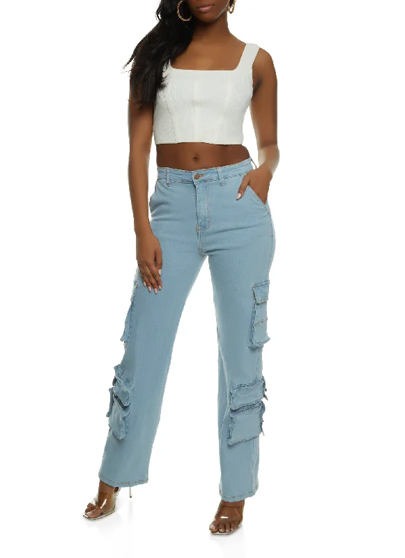 Women's Jodhpurs with Straight HemDenim Wide Leg Daisy Jeans