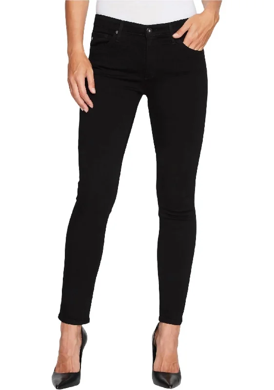 Women's Jodhpurs with Elastic WaistPrima Cigarette Leg Jeans In Super Black