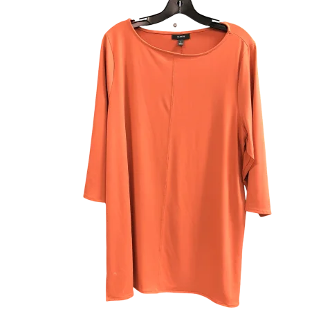 Women's Blouse with HoodTop 3/4 Sleeve By Alfani In Copper, Size: Xl