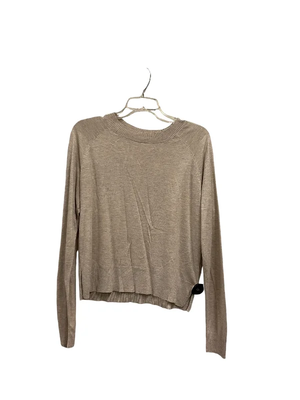 Women's Blouse with LaceTop Long Sleeve Basic By H&m In Tan, Size: M